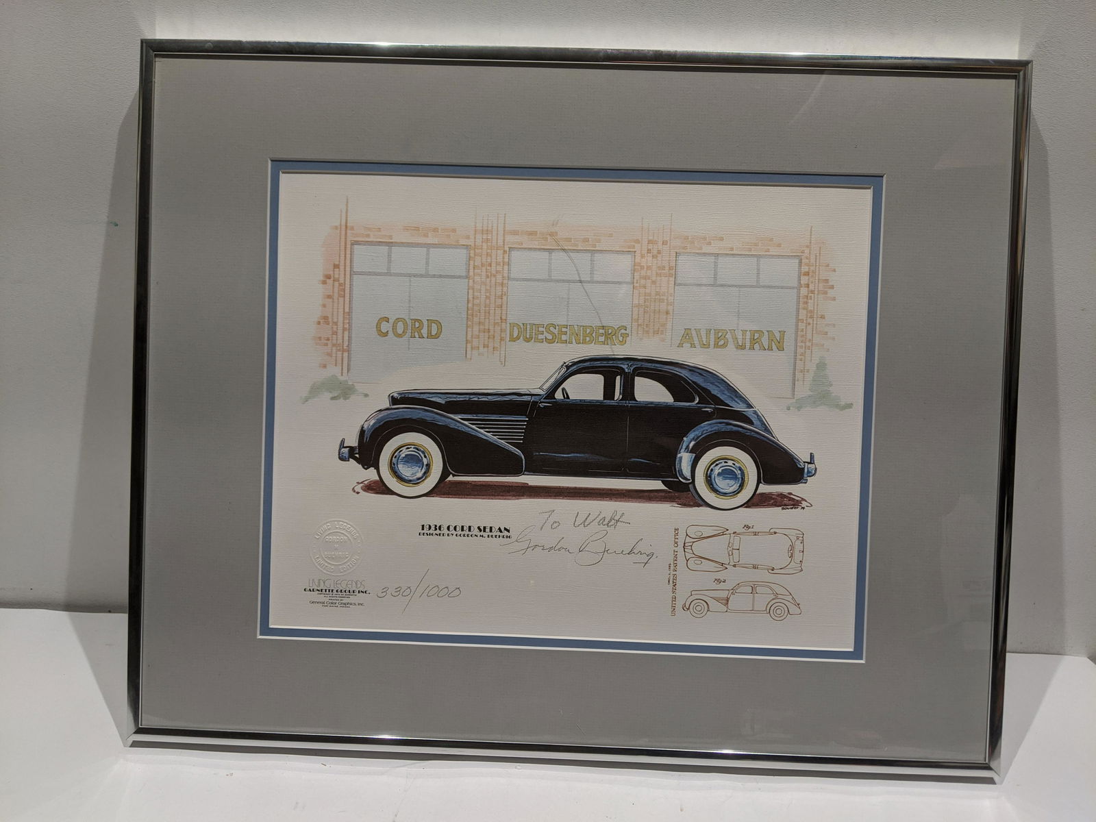 1956 Cord Sedan Gordon Buehrig LTD Ed Lithograph (1 of 8)