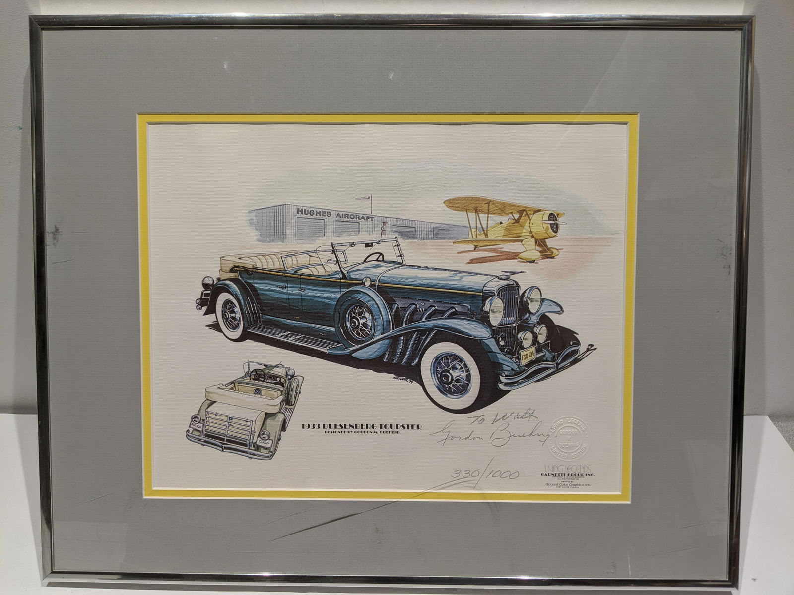 1933 Duesenberg Tourster Gordon Buehrig Lithograph (1 of 8)