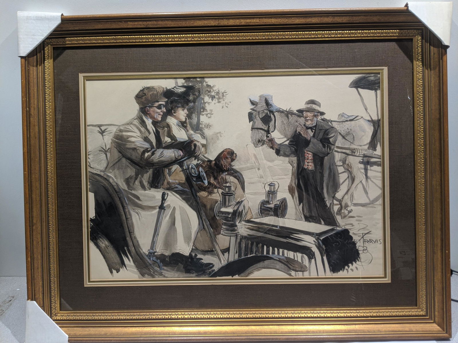 1908 Stuart Travis Gauche Painting of Automobile (1 of 14)