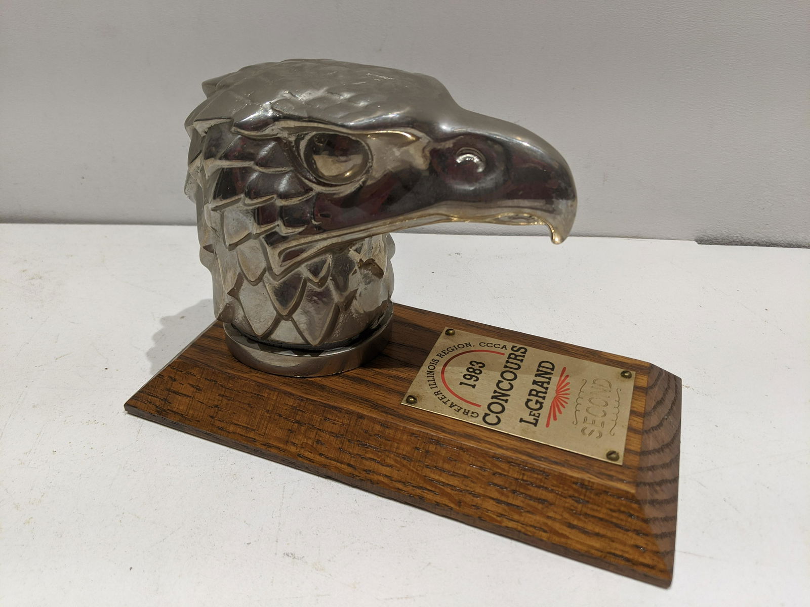 Rene Lalique Brass Eagle Head Hood Ornament Trophy (1 of 5)