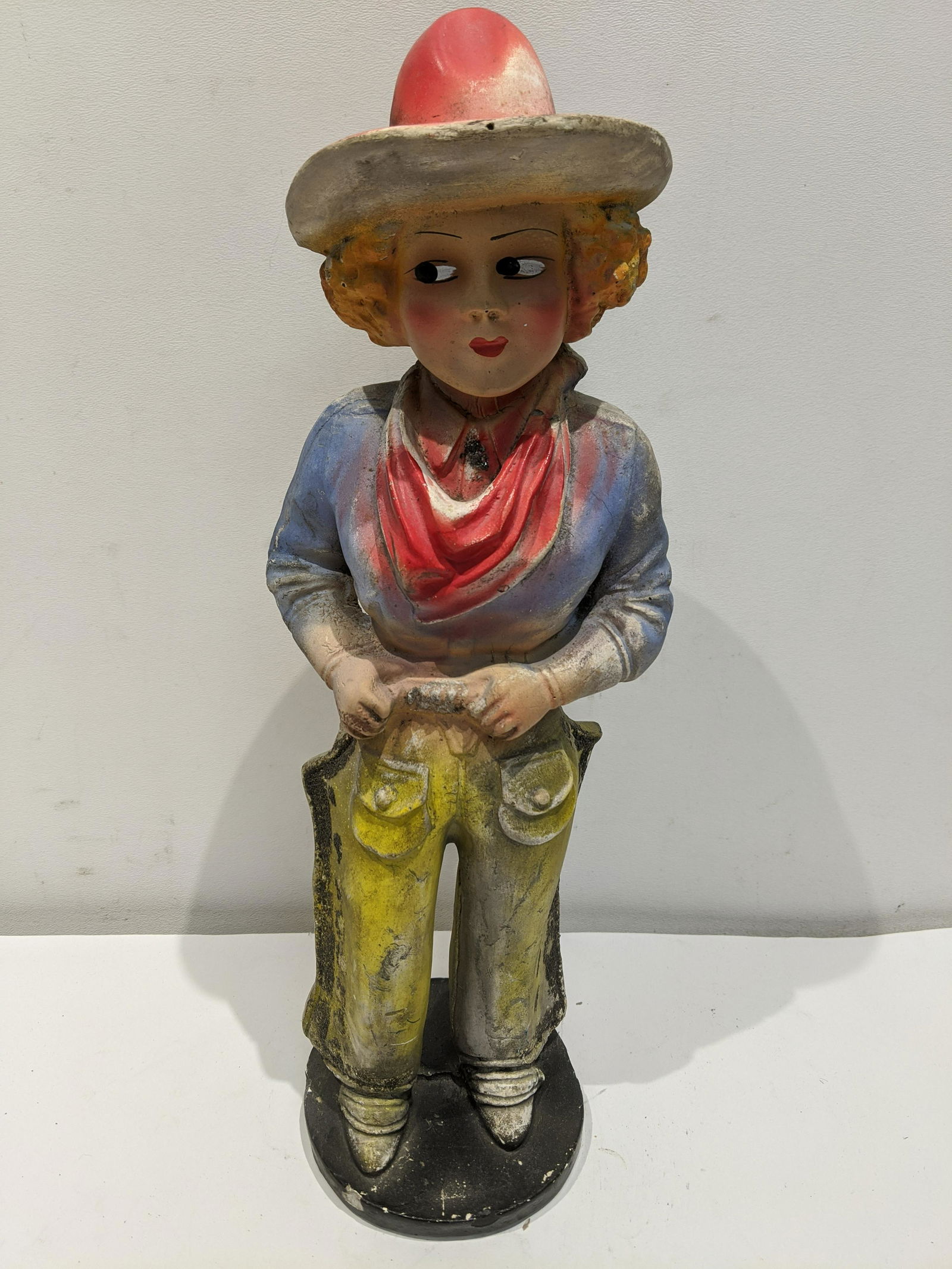 c1940's Cowgirl Carnival Chalkware Figure (1 of 8)