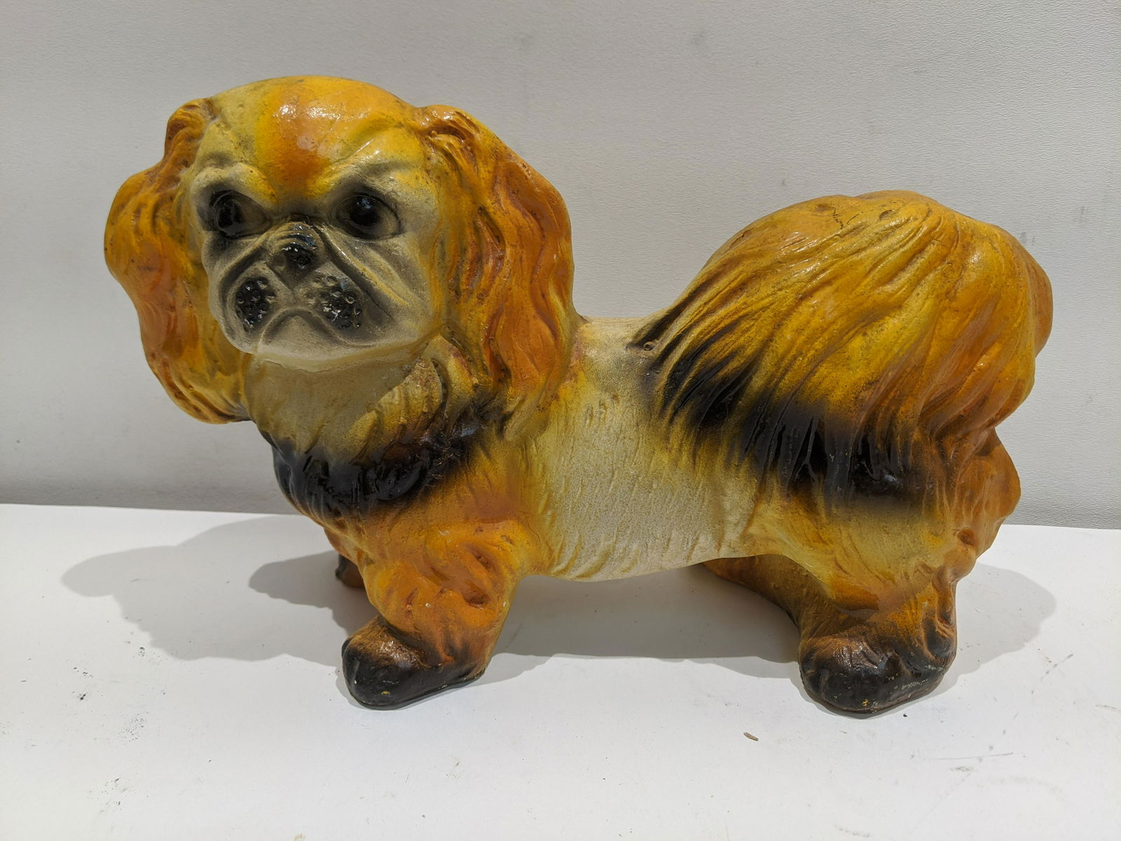 1940's Pekingese Pooch Dog Chalkware Carnival Figure (1 of 8)