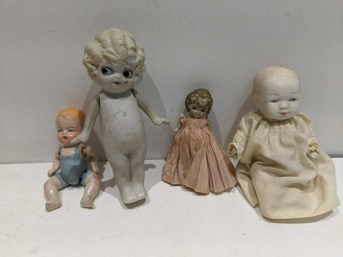 Made in Japan Bisque Dolls, Vintage Miniature Porcelain Bisque Doll  Figurines Japan LOT OF 16