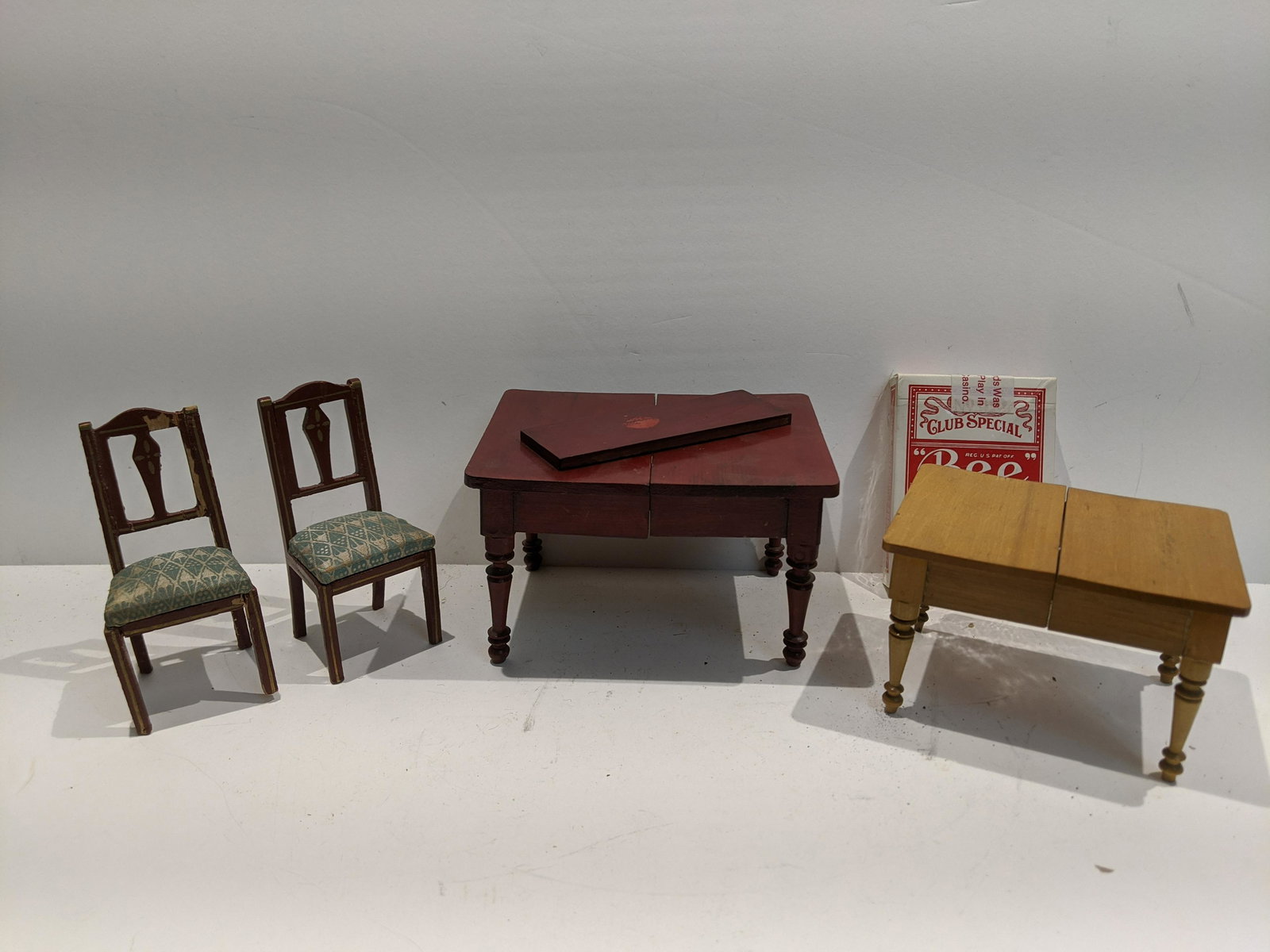 c1900 Gottschalk Germany Red Dollhouse Dining Tables (1 of 6)