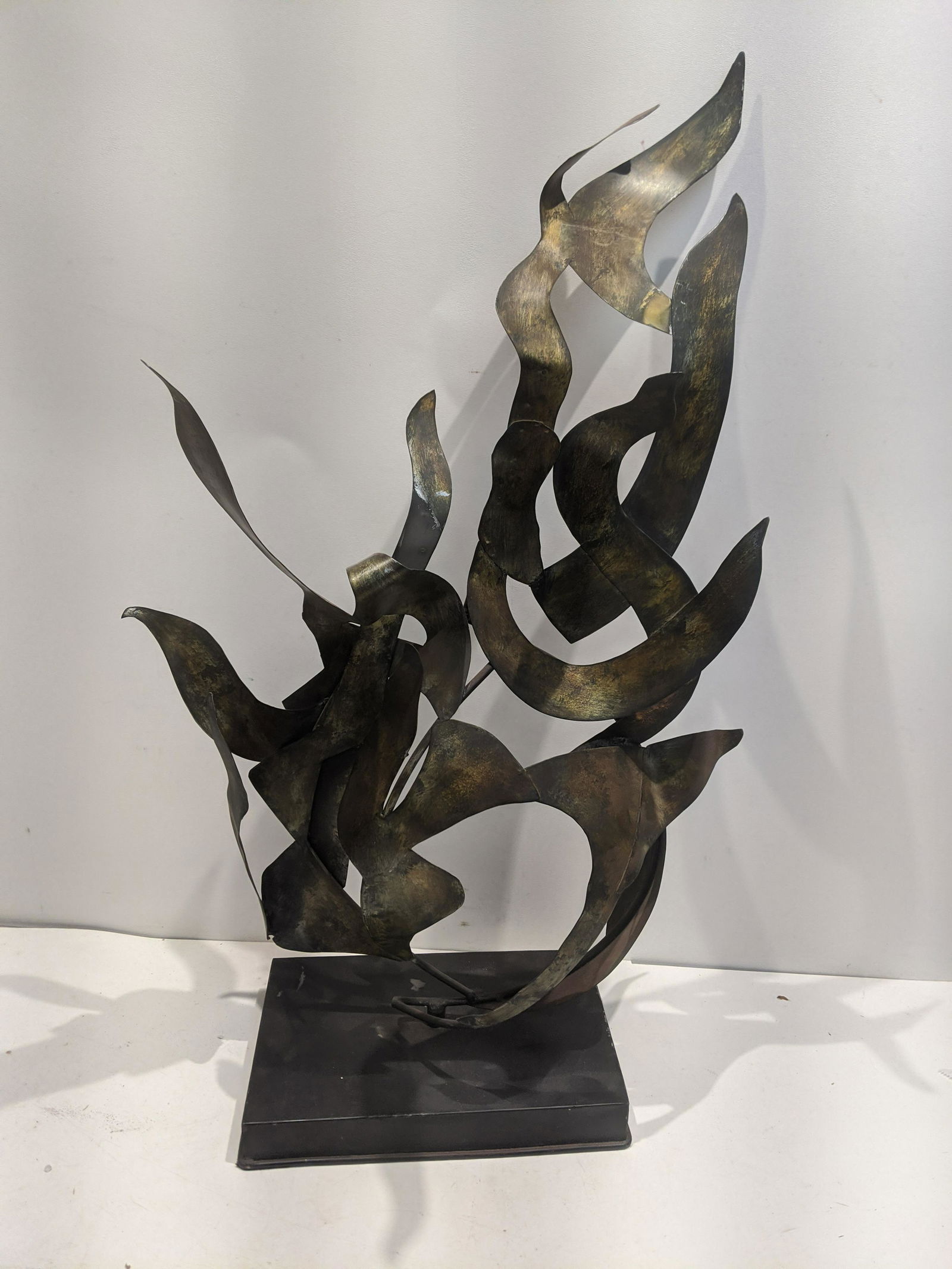 Marc Creates Brutalist Metal Abstract Tree Sculpture: Marc Creates Brutalist Metal Abstract Tree Sculpture. Signed on bottom of base and titled Prototype. Measurements in inches: 33 high Condition:Good with no problems Shipping:We offer in-house shipping