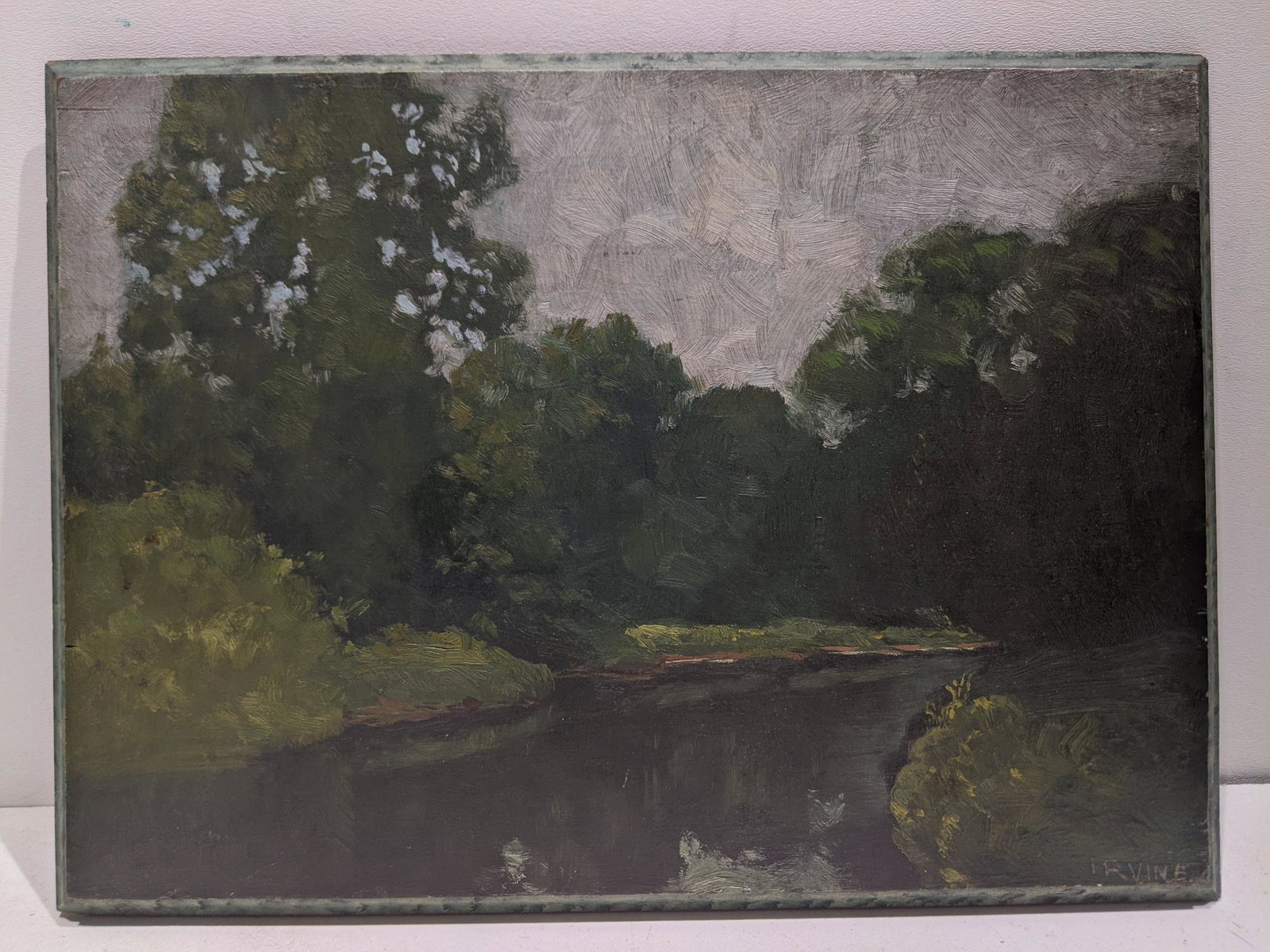 Wilson Irvine Landscape Oil Painting on Board: Wilson Irvine Landscape Oil Painting on Board, unframed. Signed lower right. Listed Connecticut artist born 1869-1936. Measurements in inches: 15 x 11 Condition:Good with no problems Shipping:We offer
