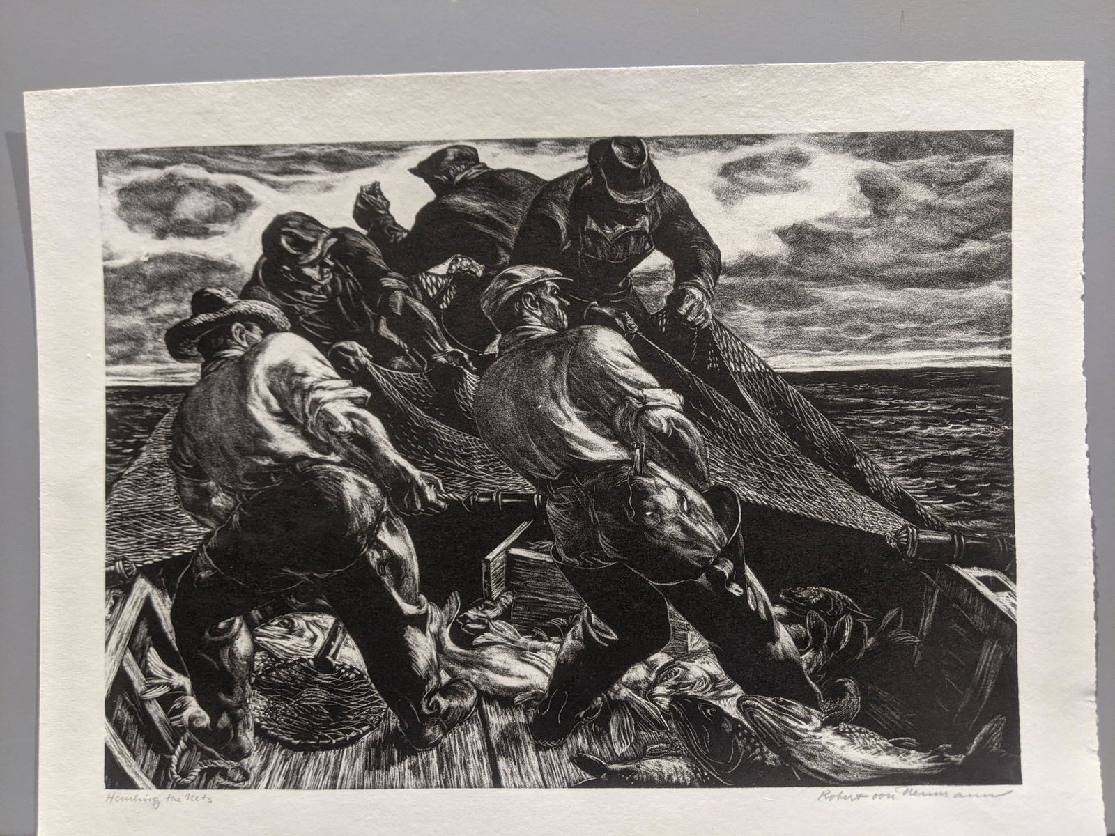 Robert von Neumann Hauling the Net Lithograph (1 of 13)