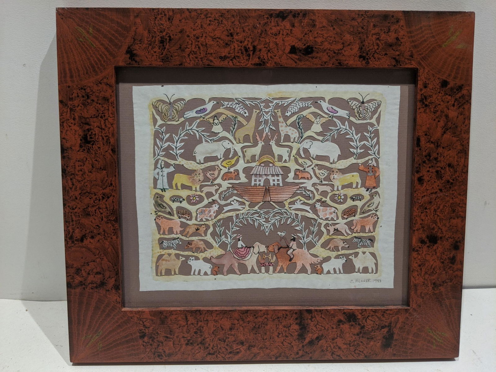 1993 C Beherer Fold Art Noah's Ark Cutaway Drawing (1 of 11)