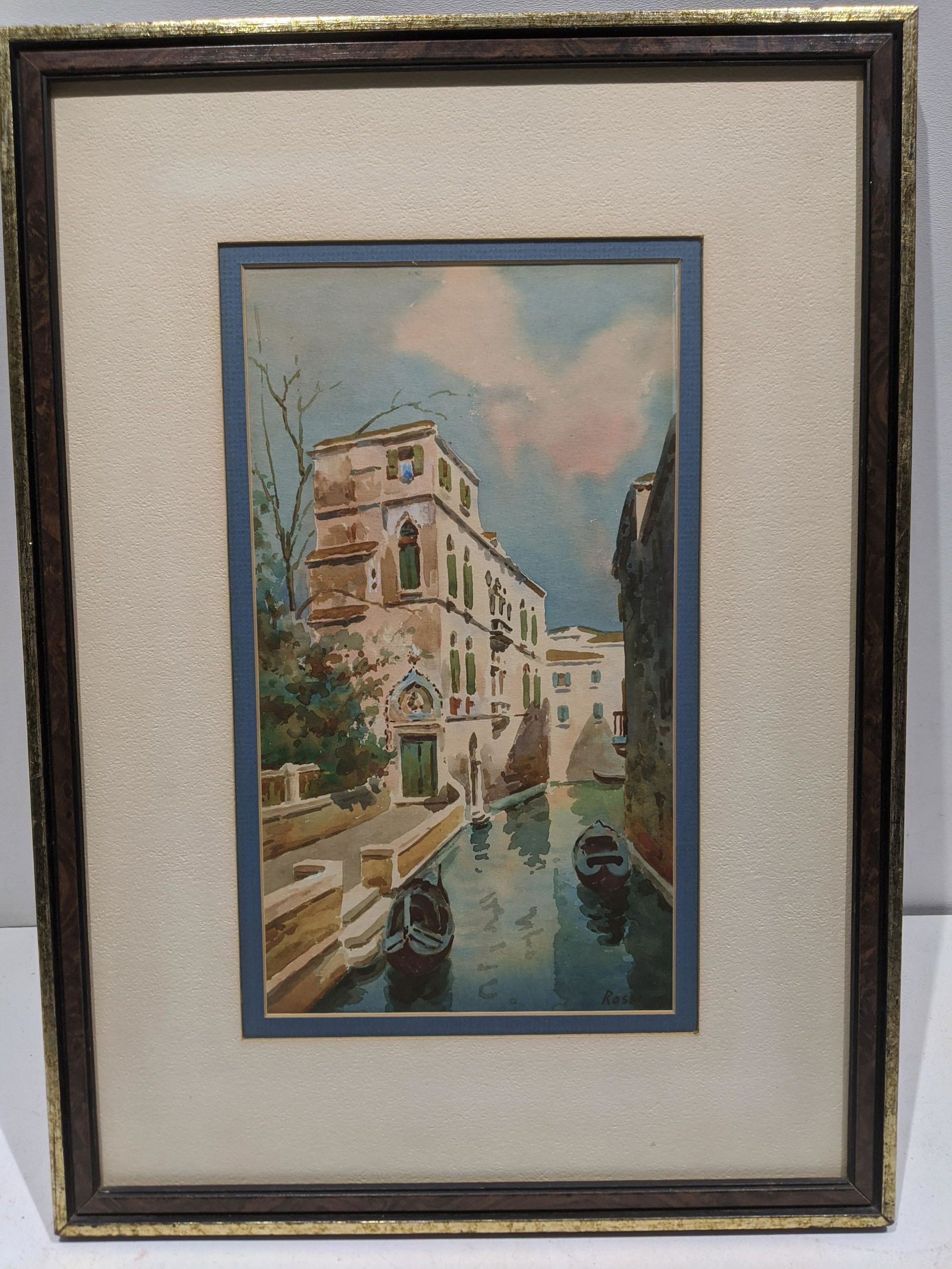 Signed Rossi Venice Canal Watercolor Painting (1 of 11)