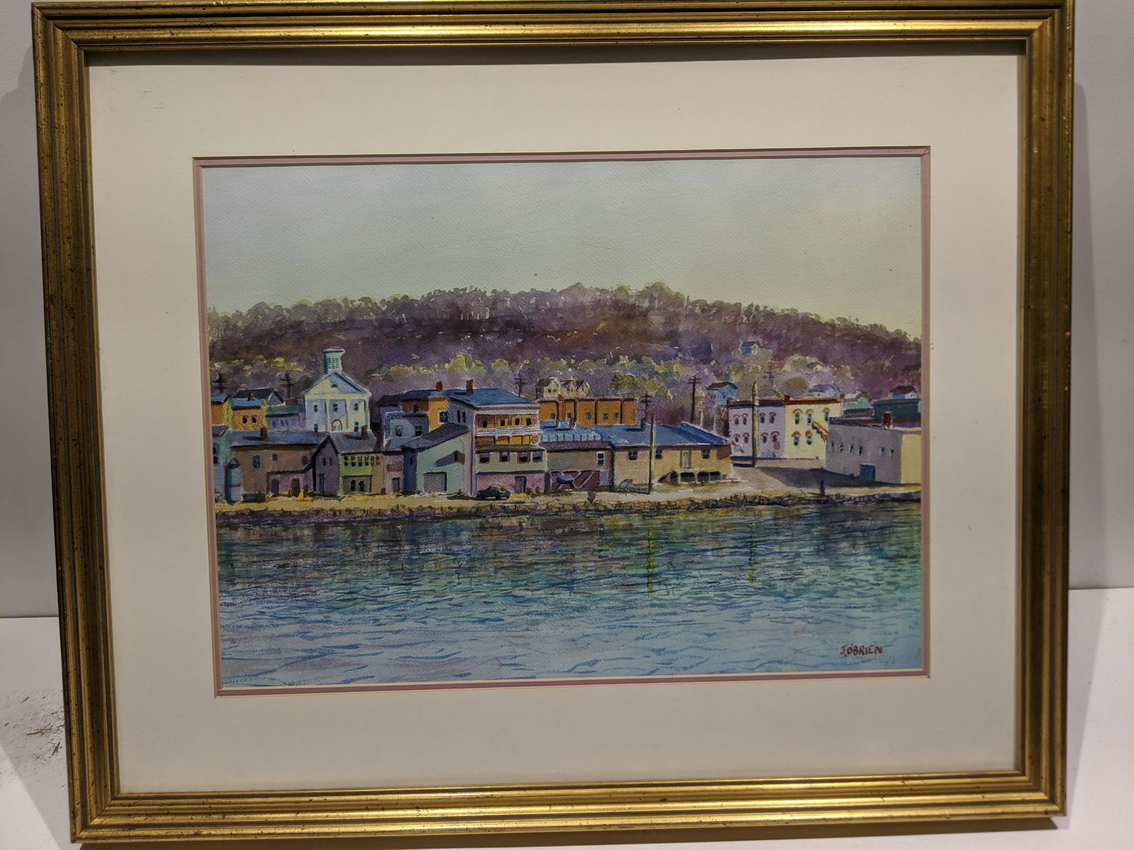 J O'Brien Signed Port Scene Watercolor Painting (1 of 14)