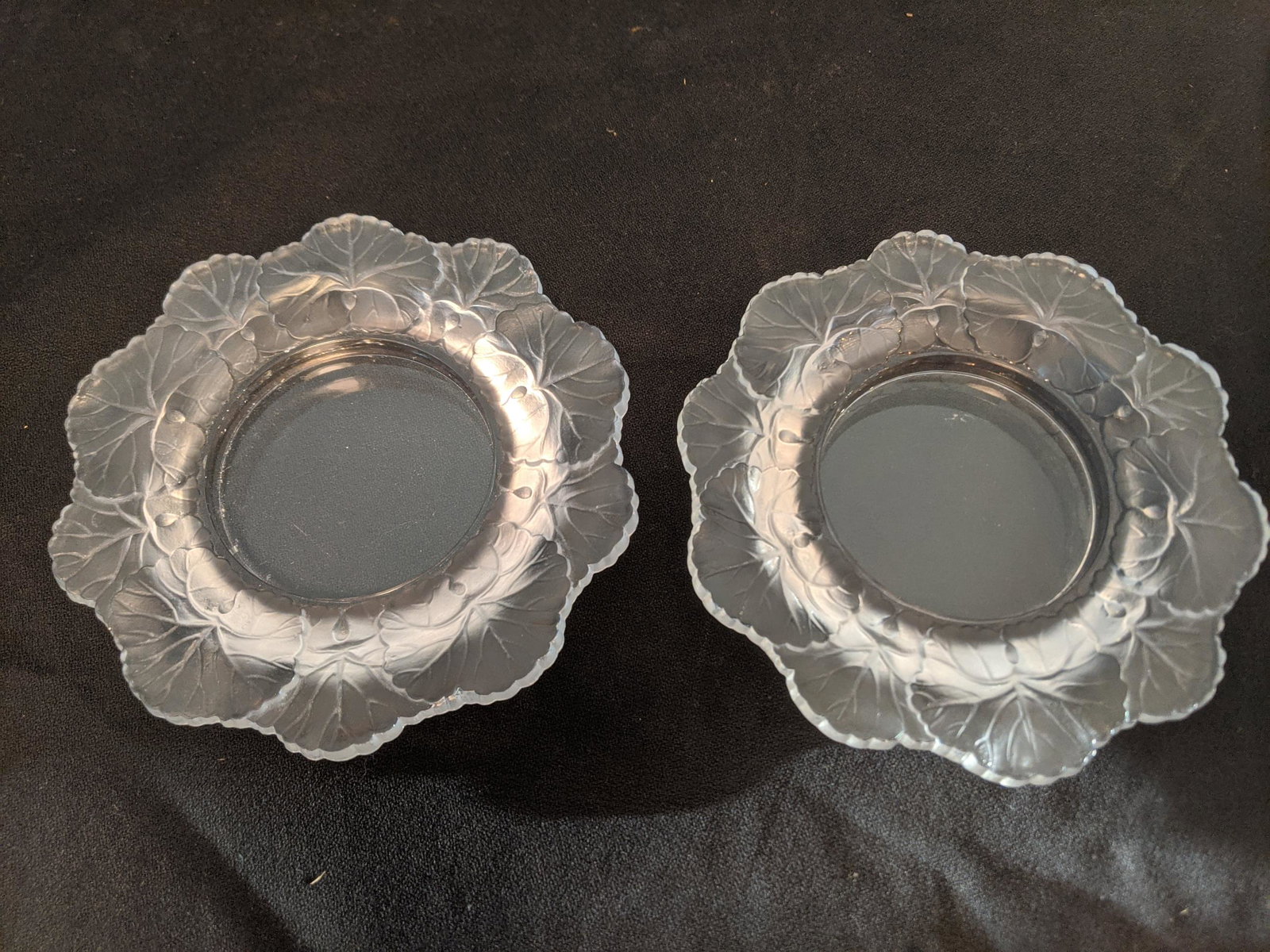 Lalique Crystal Pair Floral Dishes (1 of 5)