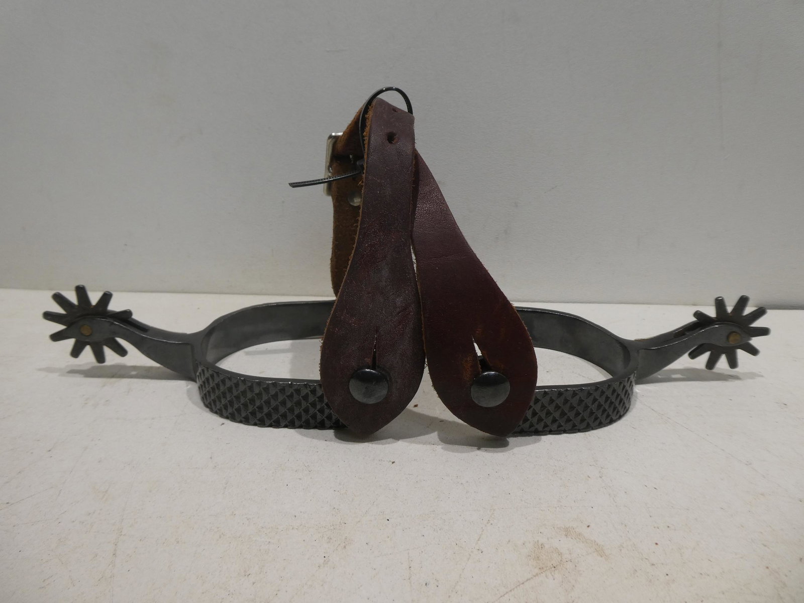 Vintage Steel & Leather Horse Cowboy Western Spurs: Vintage Steel & Leather Horse Cowboy Western Spurs. Condition:Has wear with age and use Shipping:We offer in-house shipping. Item(s) will be packed after invoice is paid and shipping charge will be in