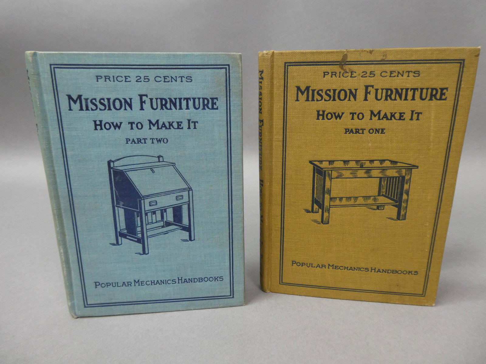 1909 Mission Furniture How to Make it Vol 1 & 2: 1909 Mission Furniture How to Make it Vol 1 & 2, Popular Mechanics Handbooks. Measurements in inches: 5 x 7 Condition:Minor wear and toning with age Shipping:We offer in-house shipping. Item(s) will b