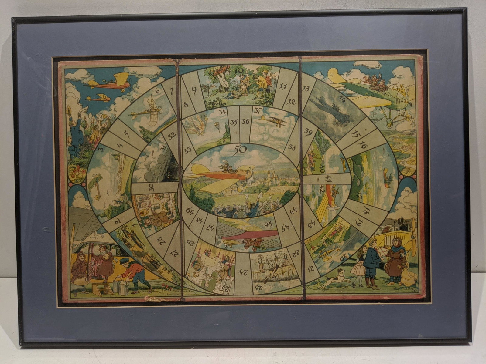 Antique Fly Around the World Framed Board Game (1 of 9)