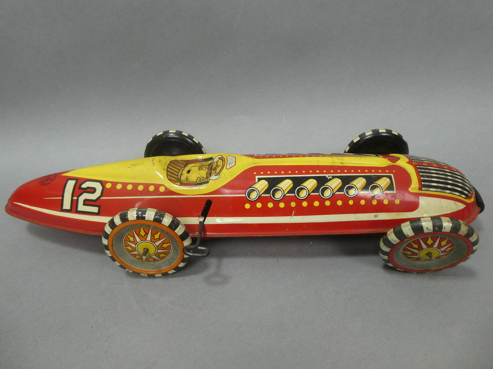 1960's Marx Tin Litho Race Car Wind-up No 12 (1 of 6)