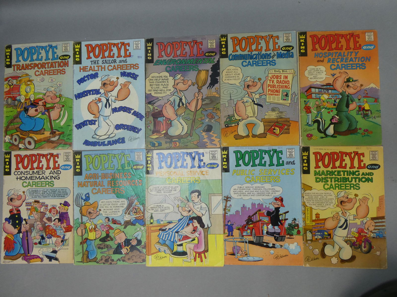 Lot 9 1970's King Comics Popeye the Sailor (1 of 9)