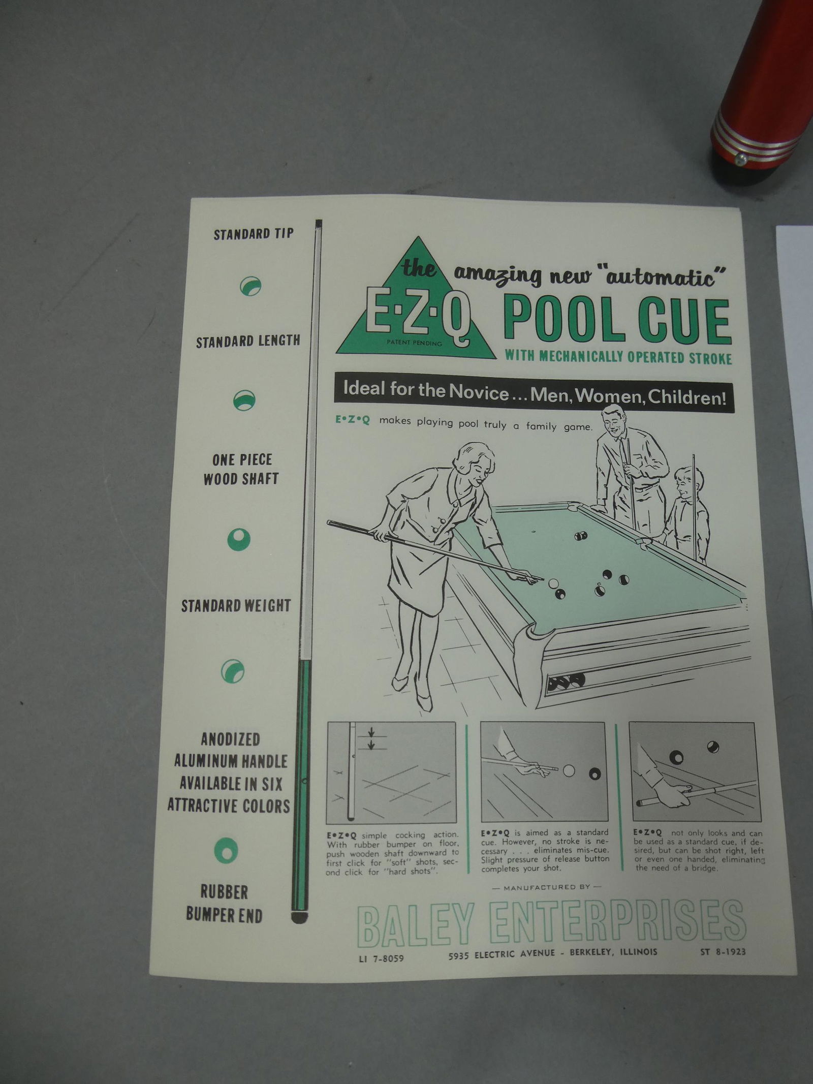1960's NOS Automatic E-Z-Q Mechanical Pool Cue Stick (1 of 6)