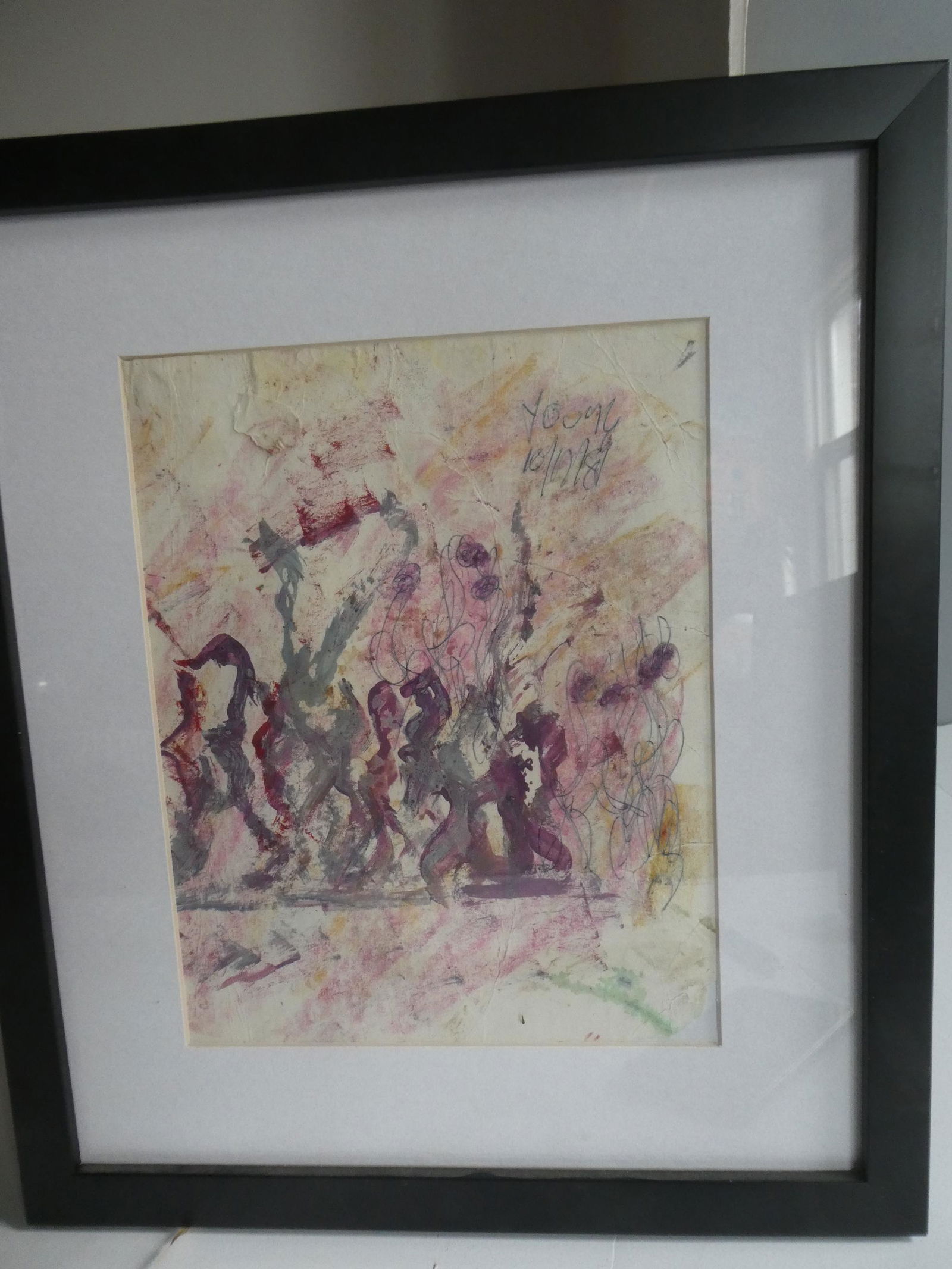 Purvis Young Mixed Media Painting of Figures (1 of 10)