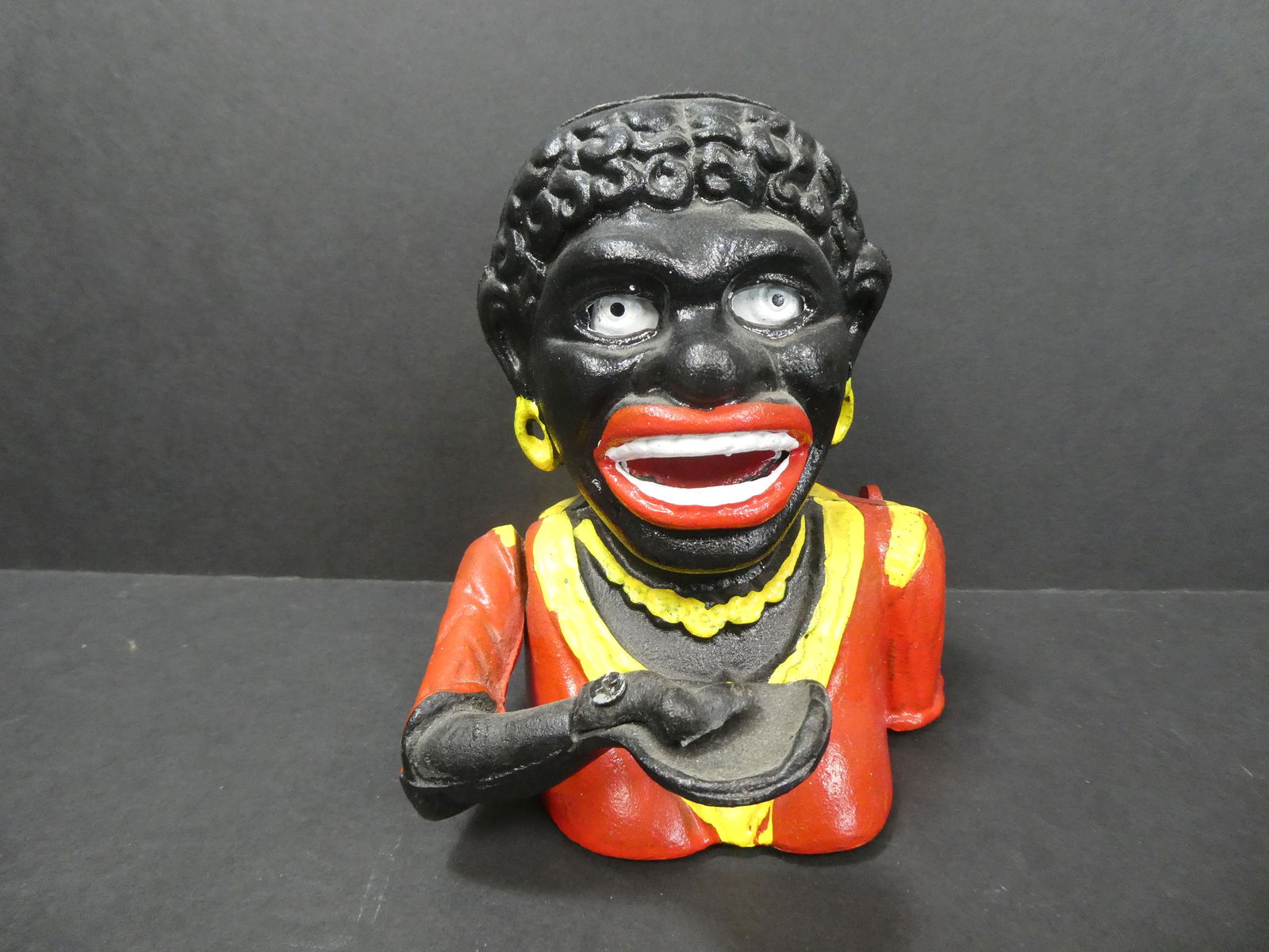 Vintage Black Memorabilia Cast Iron Mechanical Bank (1 of 6)
