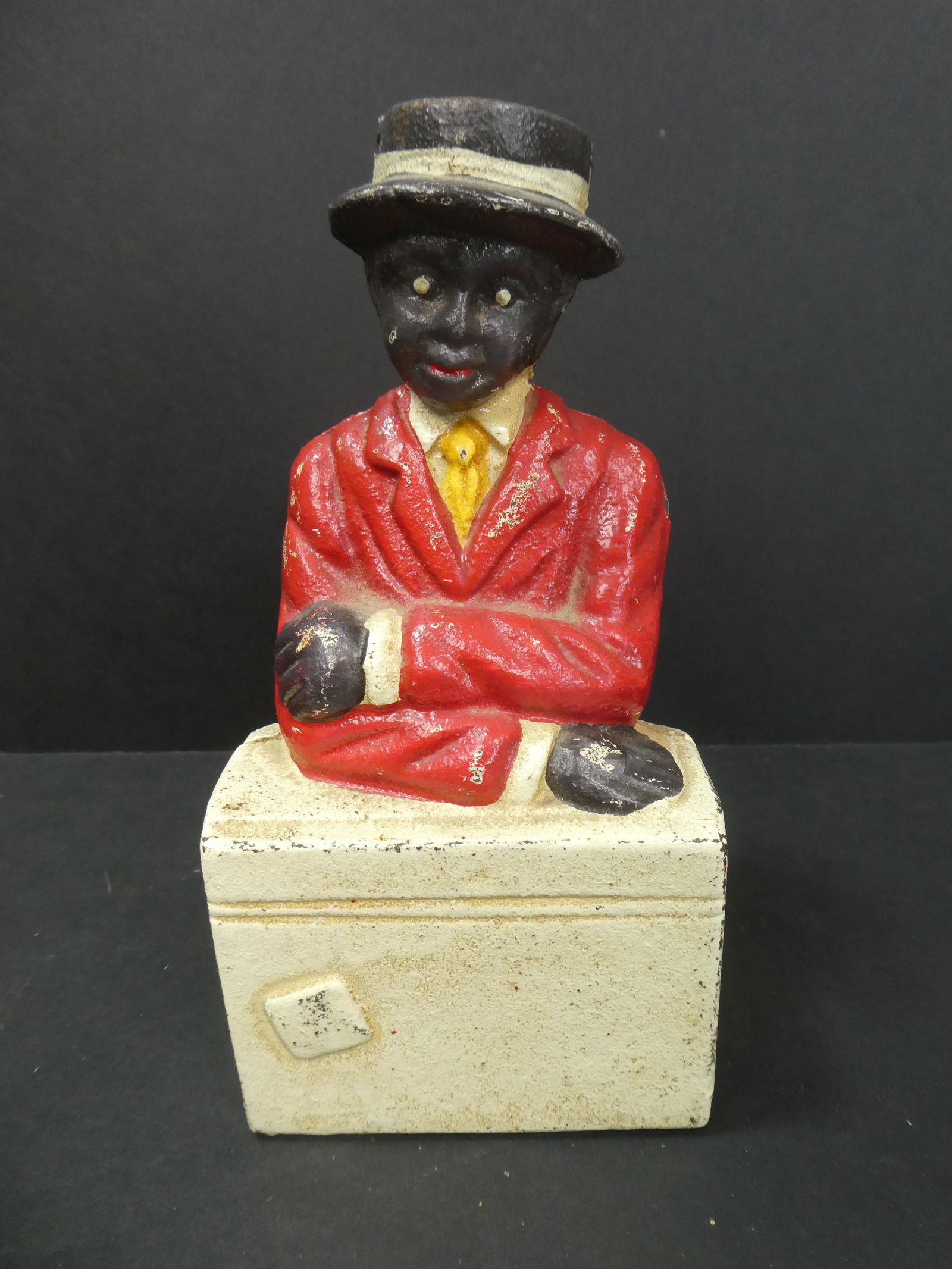 Vintage Black Memorabilia Cast Iron Still Bank Traveler (1 of 6)