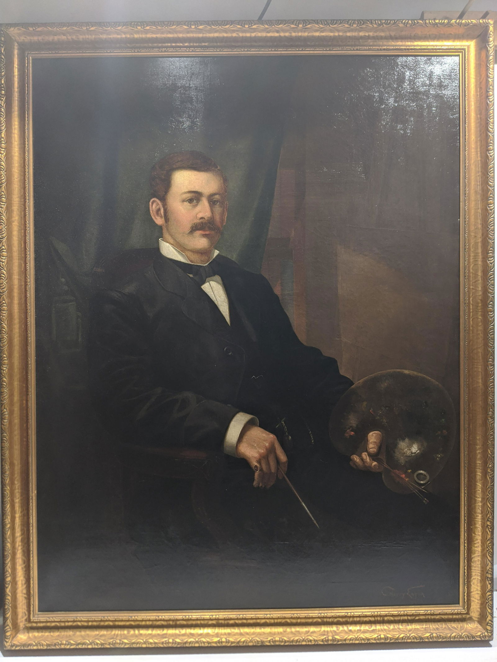 C Harry Eaton Style Portrait of Artist Large Painting (1 of 16)