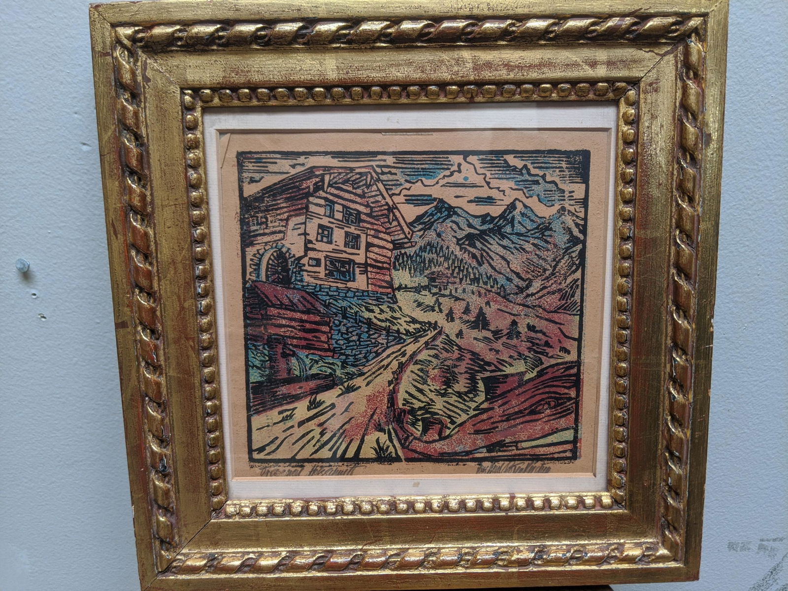 German Expressionist Woodblock Print Unknown Artist (1 of 12)