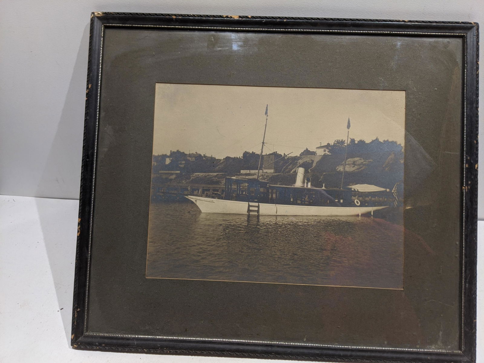 c1920's B&W Large Photo of Sailboat in Water (1 of 6)
