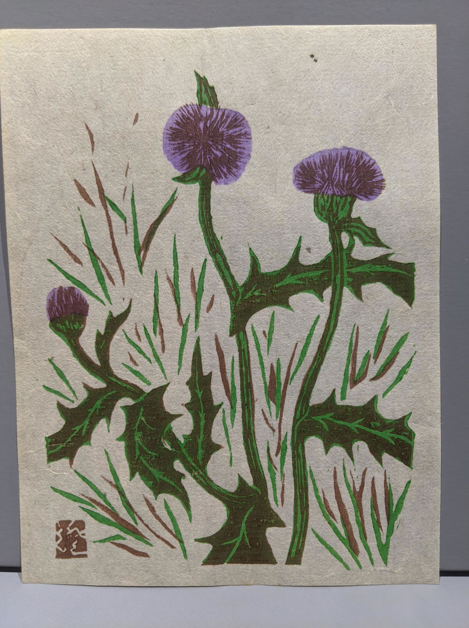 Sumio Kawakami Japanese Woodblock Print Thistle (1 of 8)