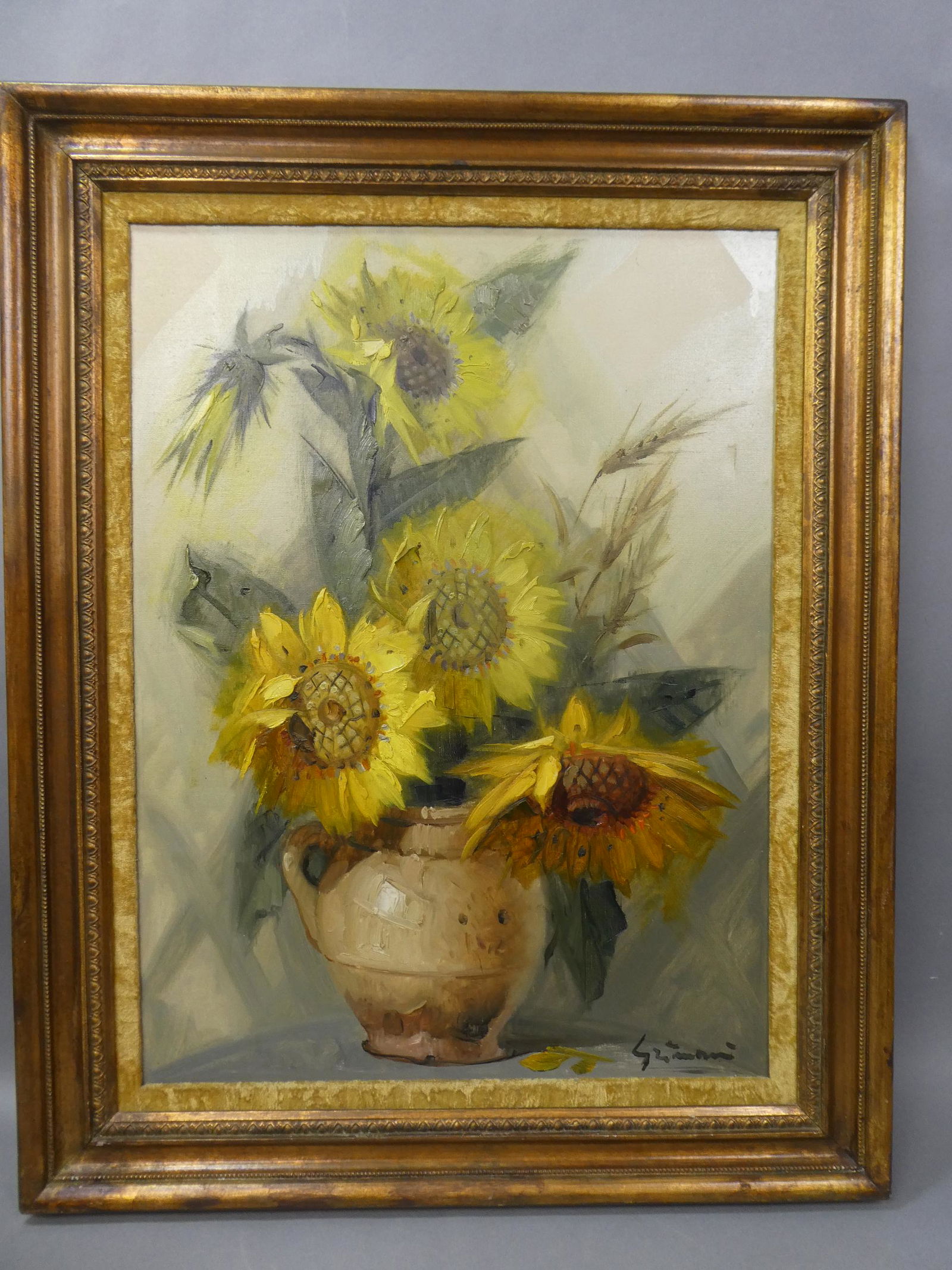 Beppe Grimani Large Sunflower Oil Painting (1 of 15)
