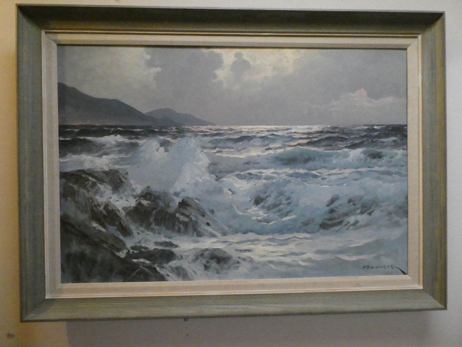 Alexander Dzigurski Crashing Ocean Waves Oil Painting (1 of 14)