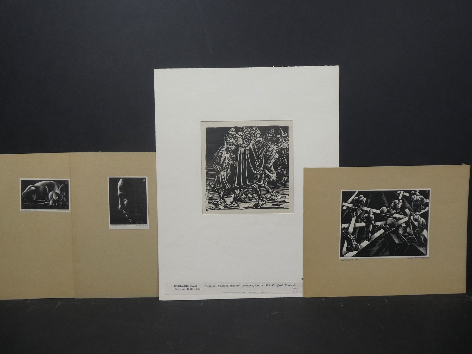 Lot 4 Vintage Woodcuts Ernst Barlach & More (1 of 6)