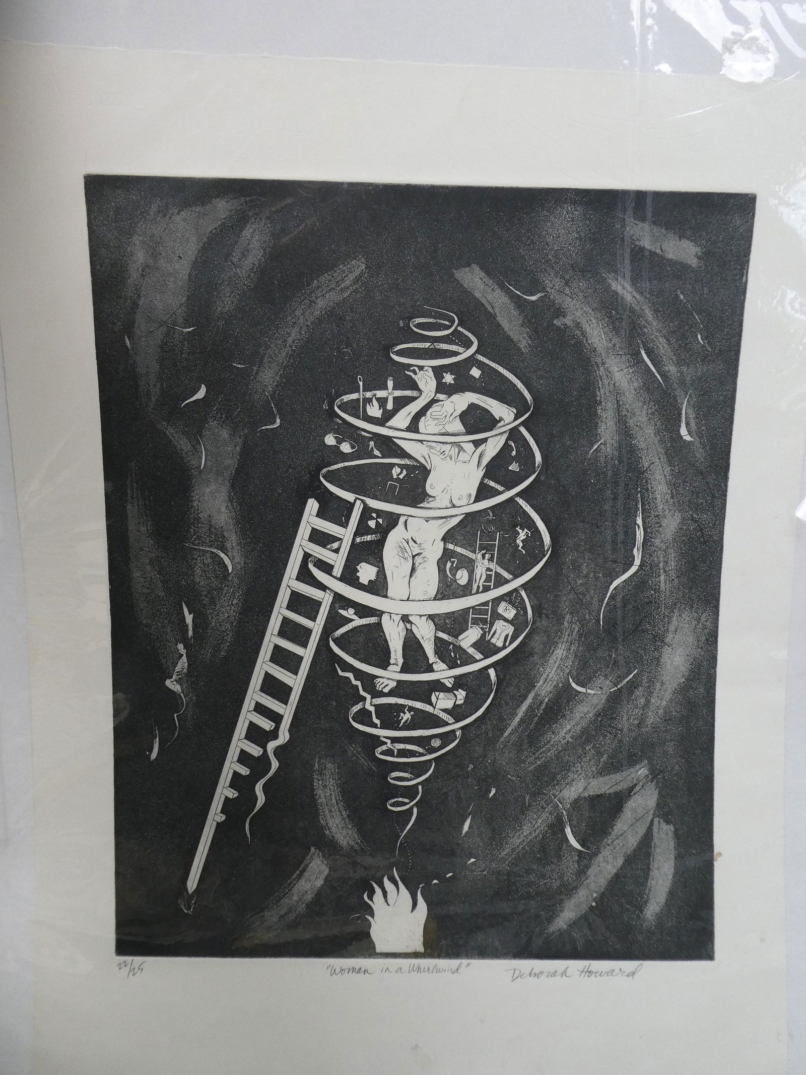 Deborah Howard Woman in a Whirlwind Ltd Ed Lithograph (1 of 11)