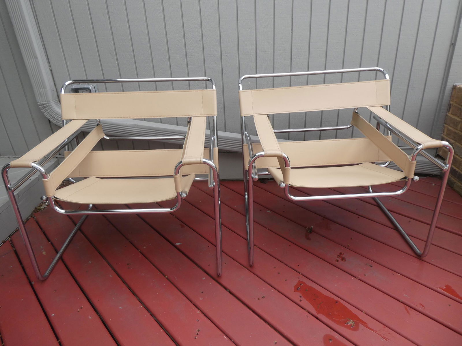 Pair Marcel Breuer Wassily Style Sling Lounge Chair (1 of 7)