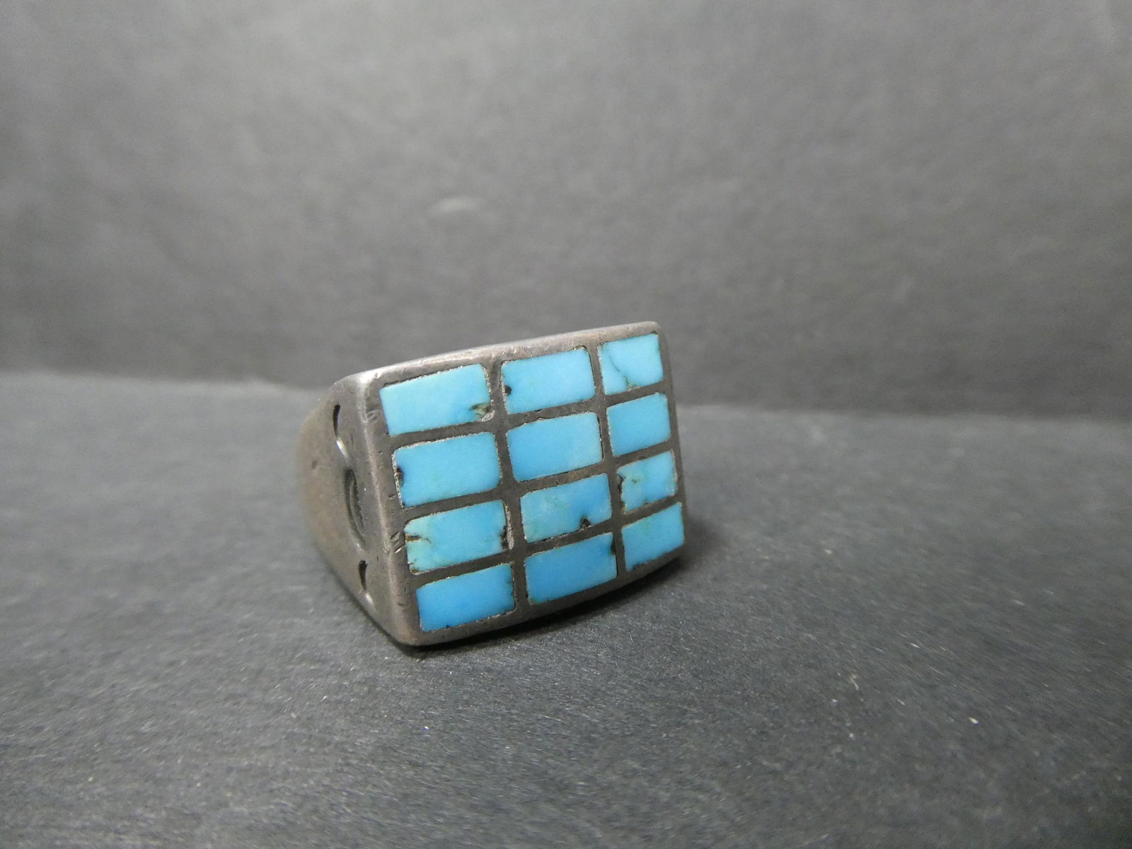 1950's Zuni Natural Turquoise & Sterling Silver Ring (1 of 5)