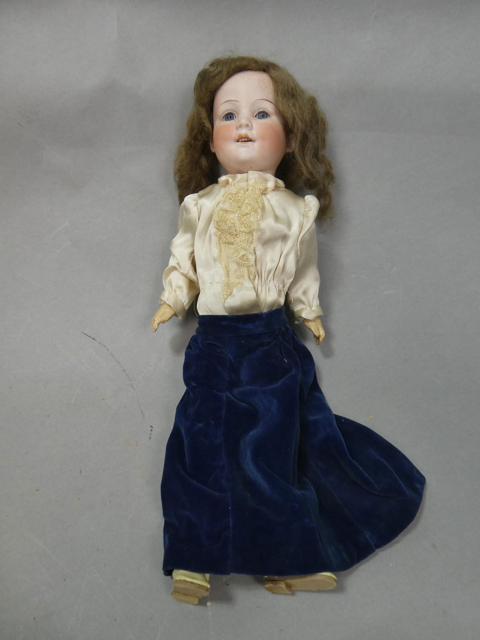 Antique Armand Marselle Baby Betty Bisque Head Doll: Antique Armand Marselle Baby Betty Bisque Head Doll with stick body. Measurements in inches: 14 high Condition:Normal wear with age and use Shipping:We offer in-house shipping. Item(s) will be packed