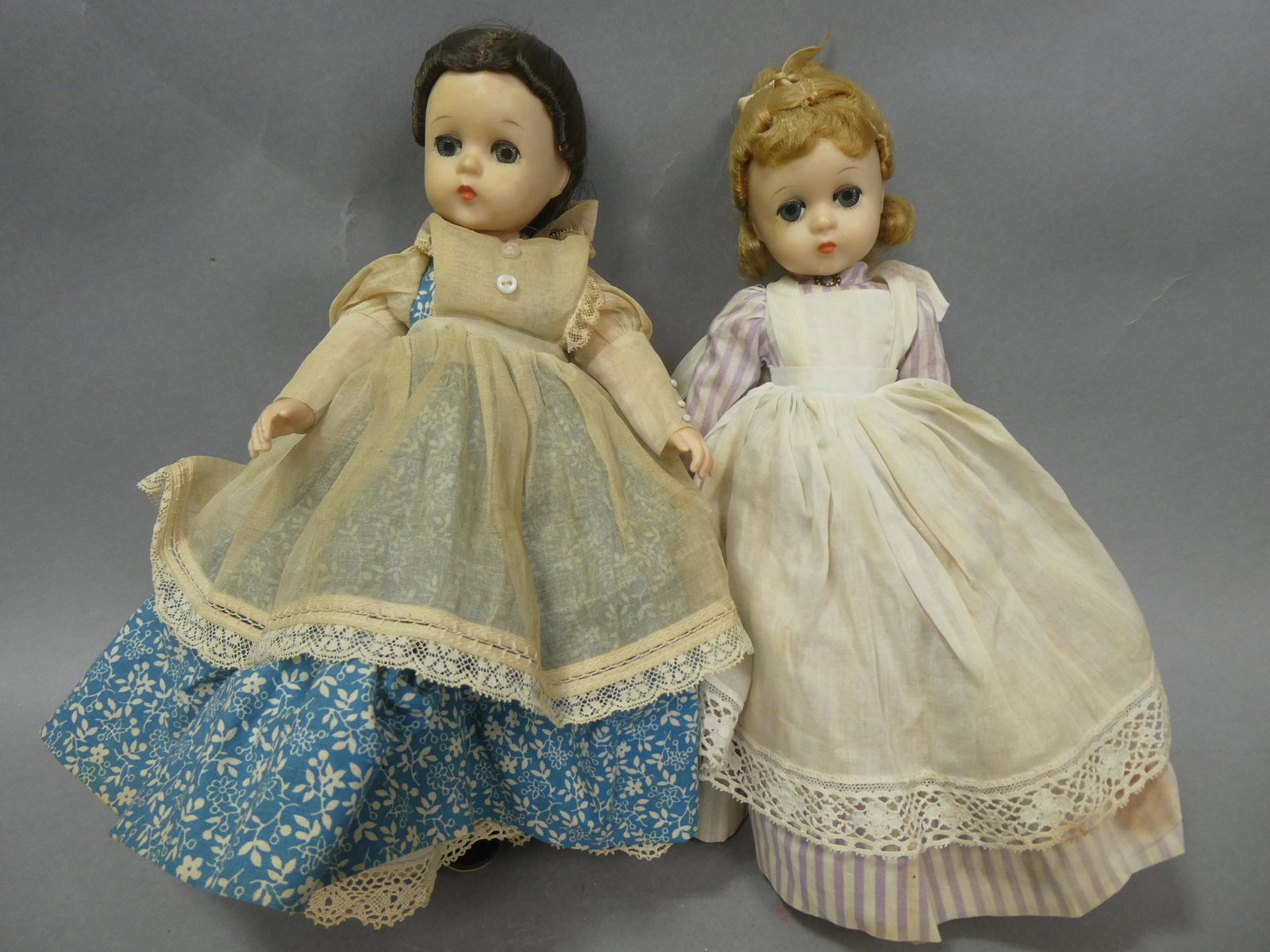 2 Madame Alexander Little Women Dolls Meg & Jo: 2 Madame Alexander Little Women Dolls Meg & Jo. Measurements in inches: 12 long Condition:One missing shoe and clothes have some soiling Shipping:We offer in-house shipping. Item(s) will be packed aft