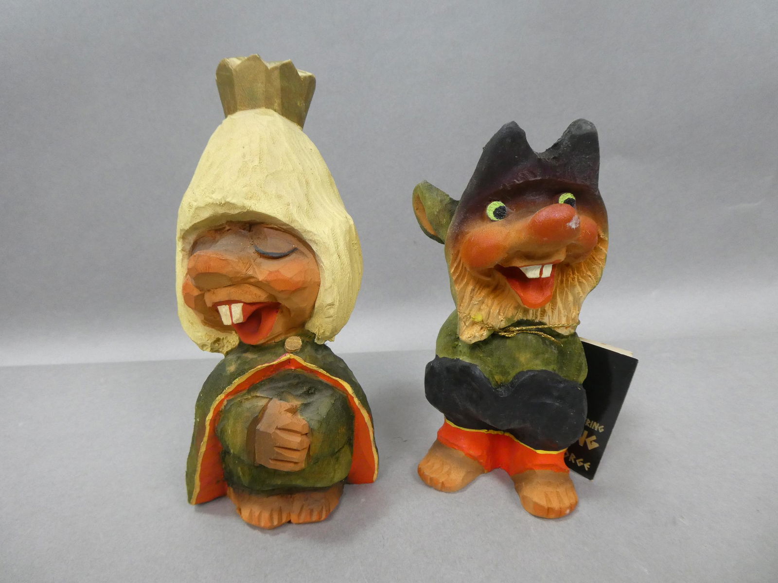 Lot 2 Henning Norway Carved Wooden Troll Figures (1 of 7)