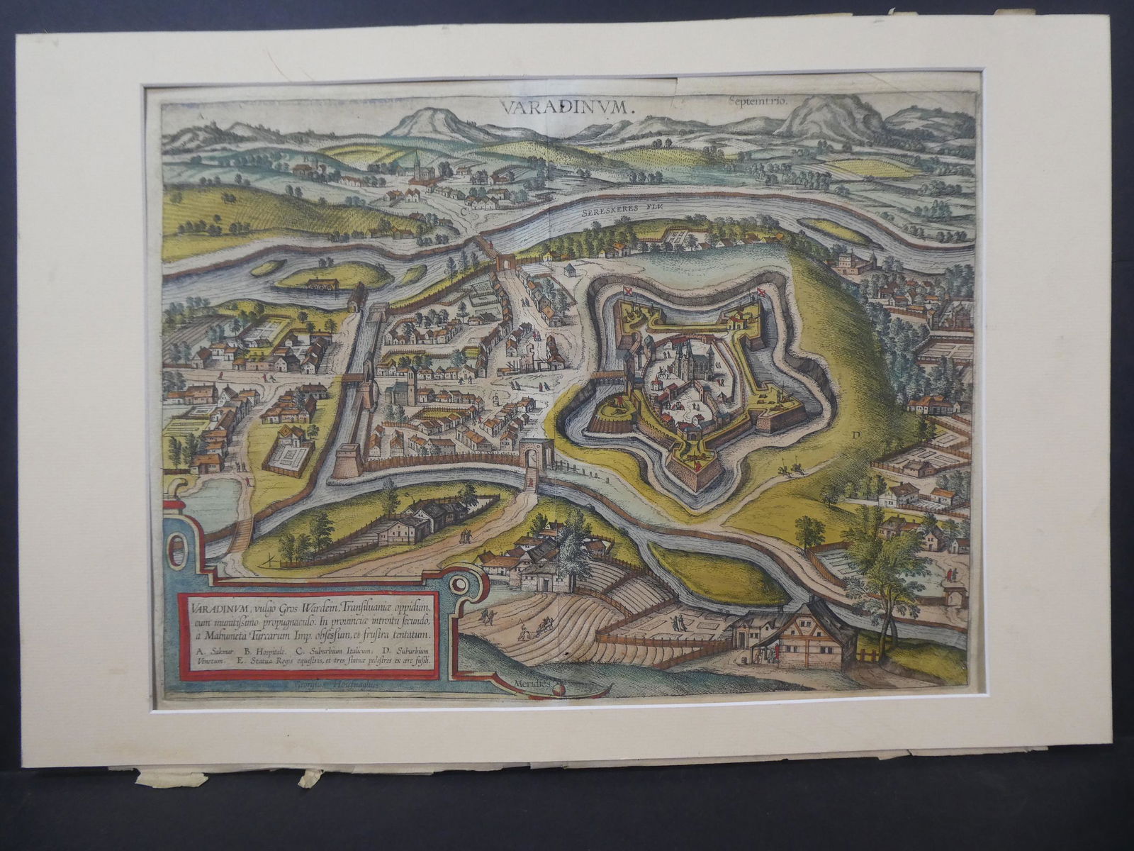 1595 Edition Color Map Varadinum by Braun & Hogenberg (1 of 14)