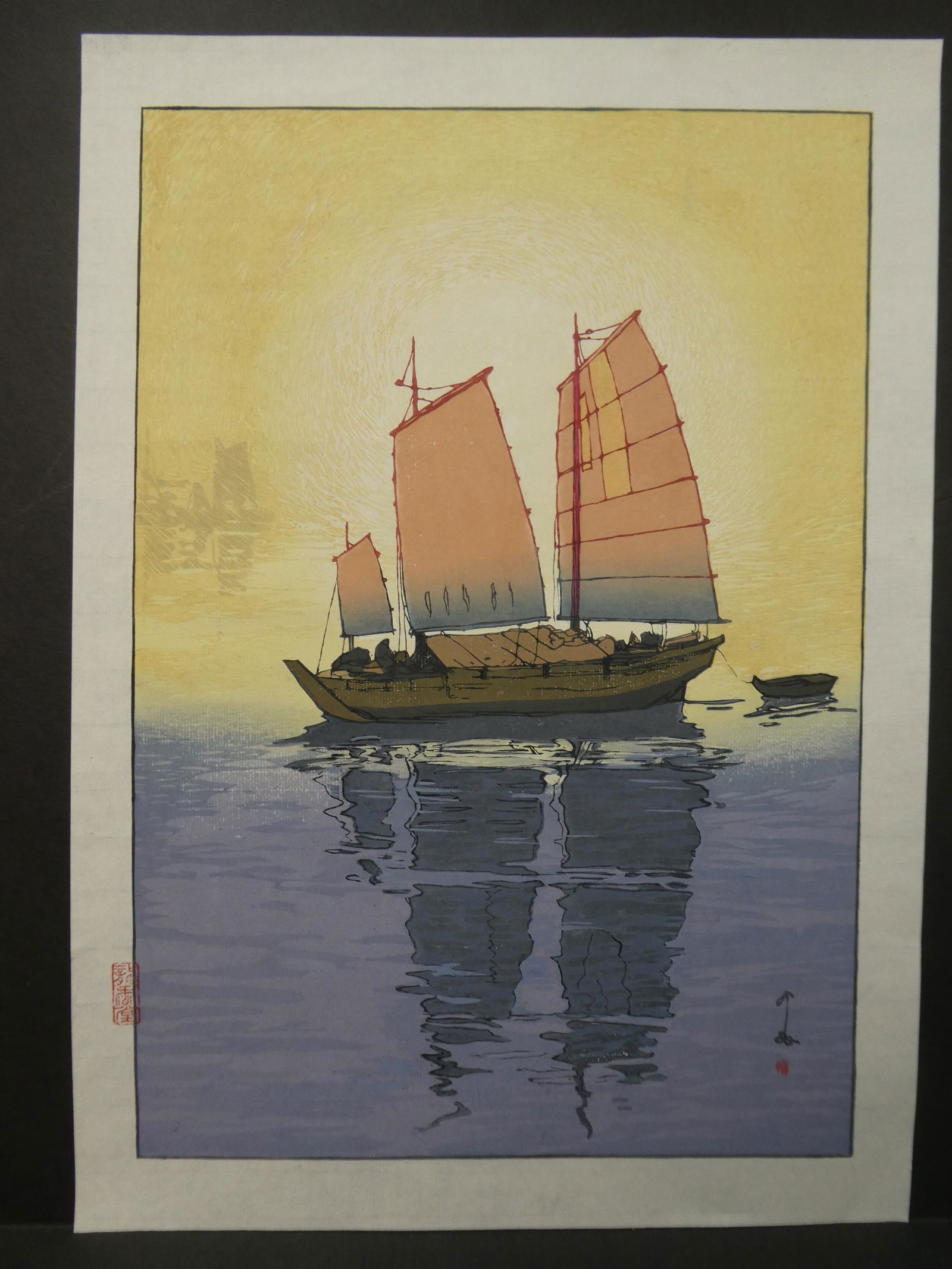 After Hiroshi Yoshida Japanese Woodblock Print Sailboat (1 of 8)