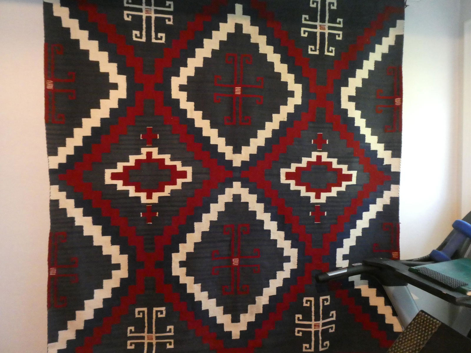 1930's Navajo Indian Third Phase Chief Wool Blanket (1 of 16)