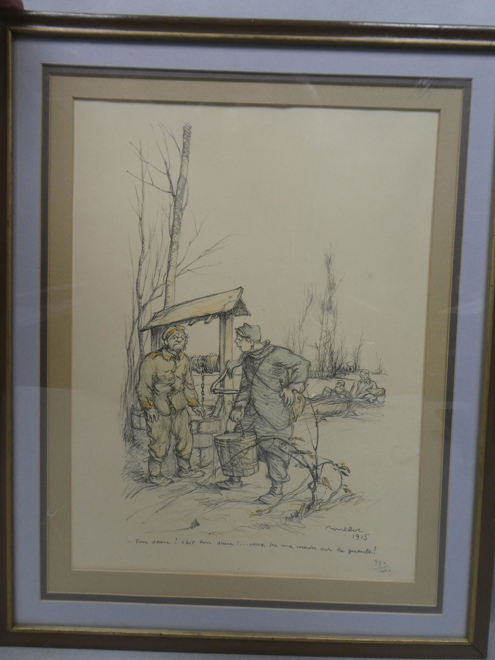 1915 Signed Ltd Ed Print WWI Water Well Cartoon (1 of 13)
