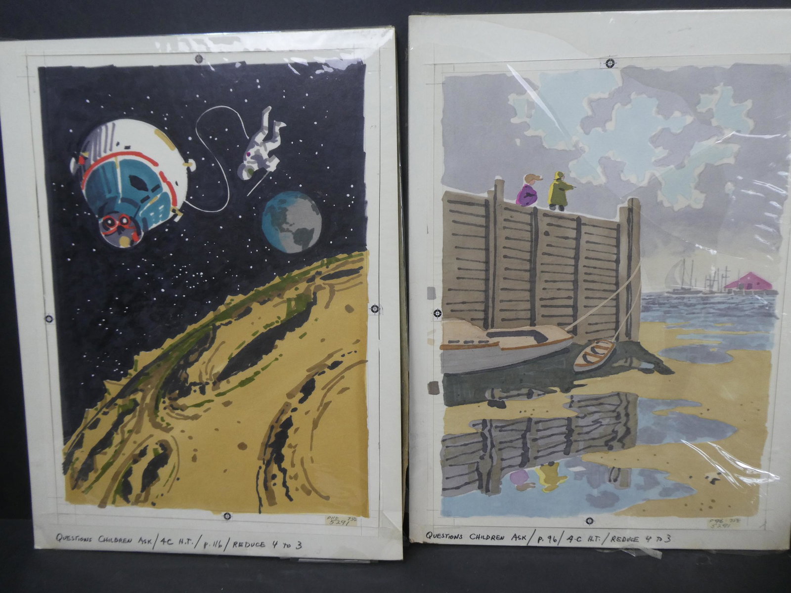 2 Questions Children Ask Book Original Art Illus: 2 Questions Children Ask Book Original Art Illustrations. Measurements in inches: 12 x 16 Condition:Good with no problems Shipping:We offer in-house shipping. Item(s) will be packed after invoice is p