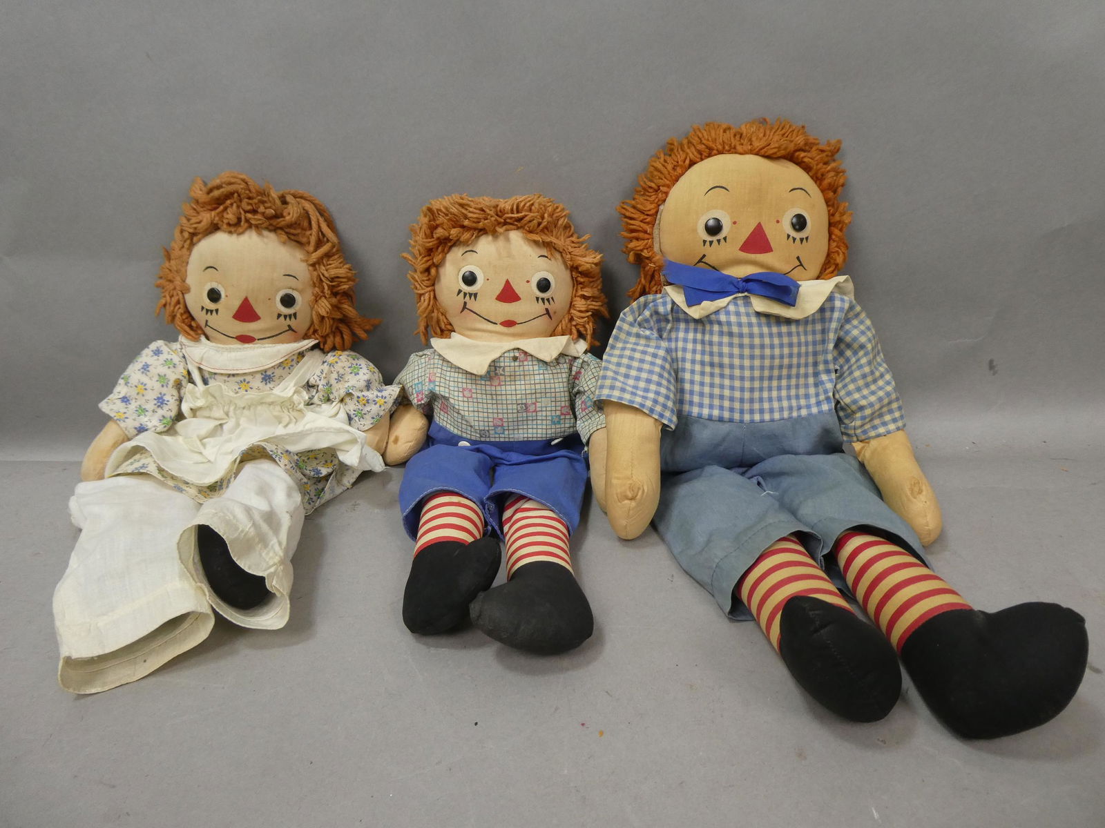 Lot 3 Vintage Cloth Dolls Raggedy Ann & Andy (1 of 6)