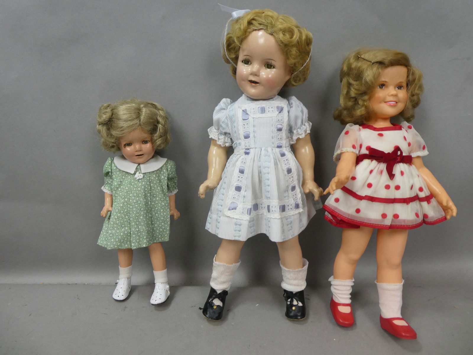 Lot 3 Shirley Temple Dolls 2 Composition & 1972 Rubber (1 of 10)
