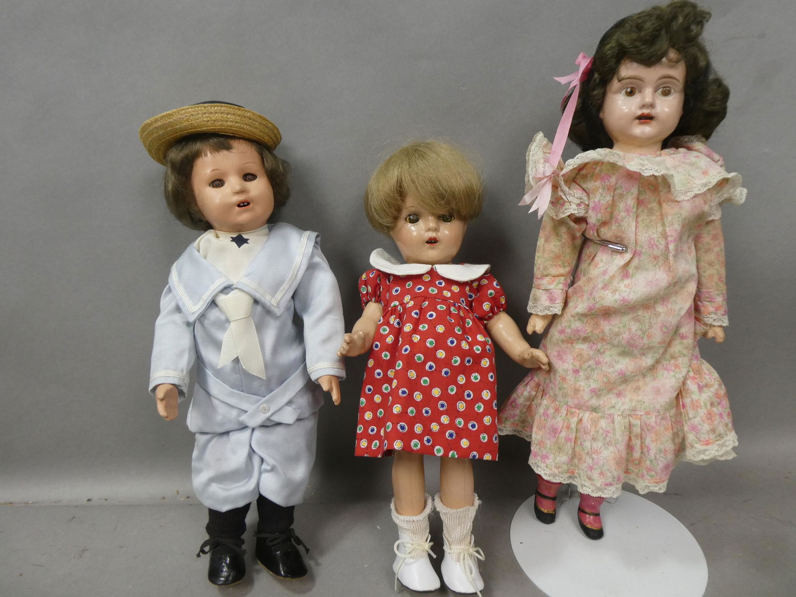 Lot 3 Composition Dolls Minewa Schoenhut Patsy Type (1 of 9)