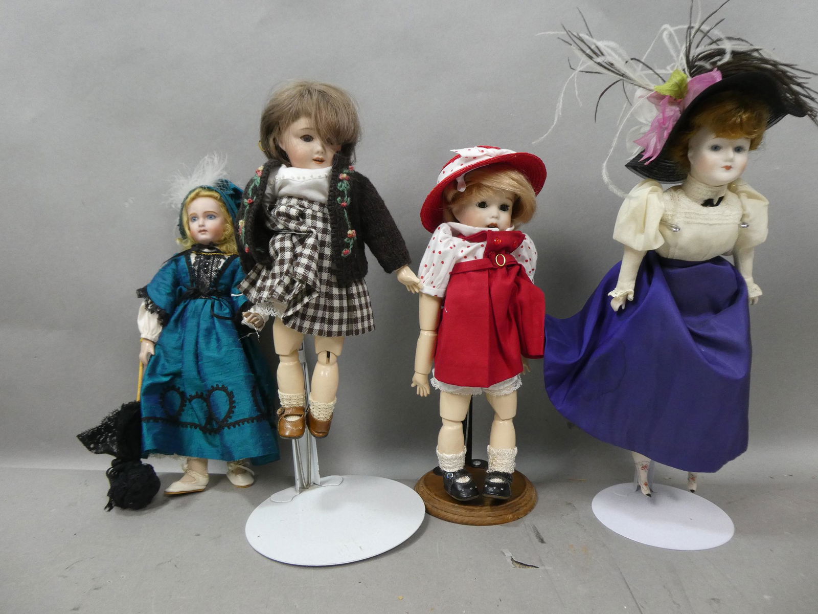 Lot 4 Vintage Porcelain Dolls Gibson Girl La Pouponniere etc (1 of 16)