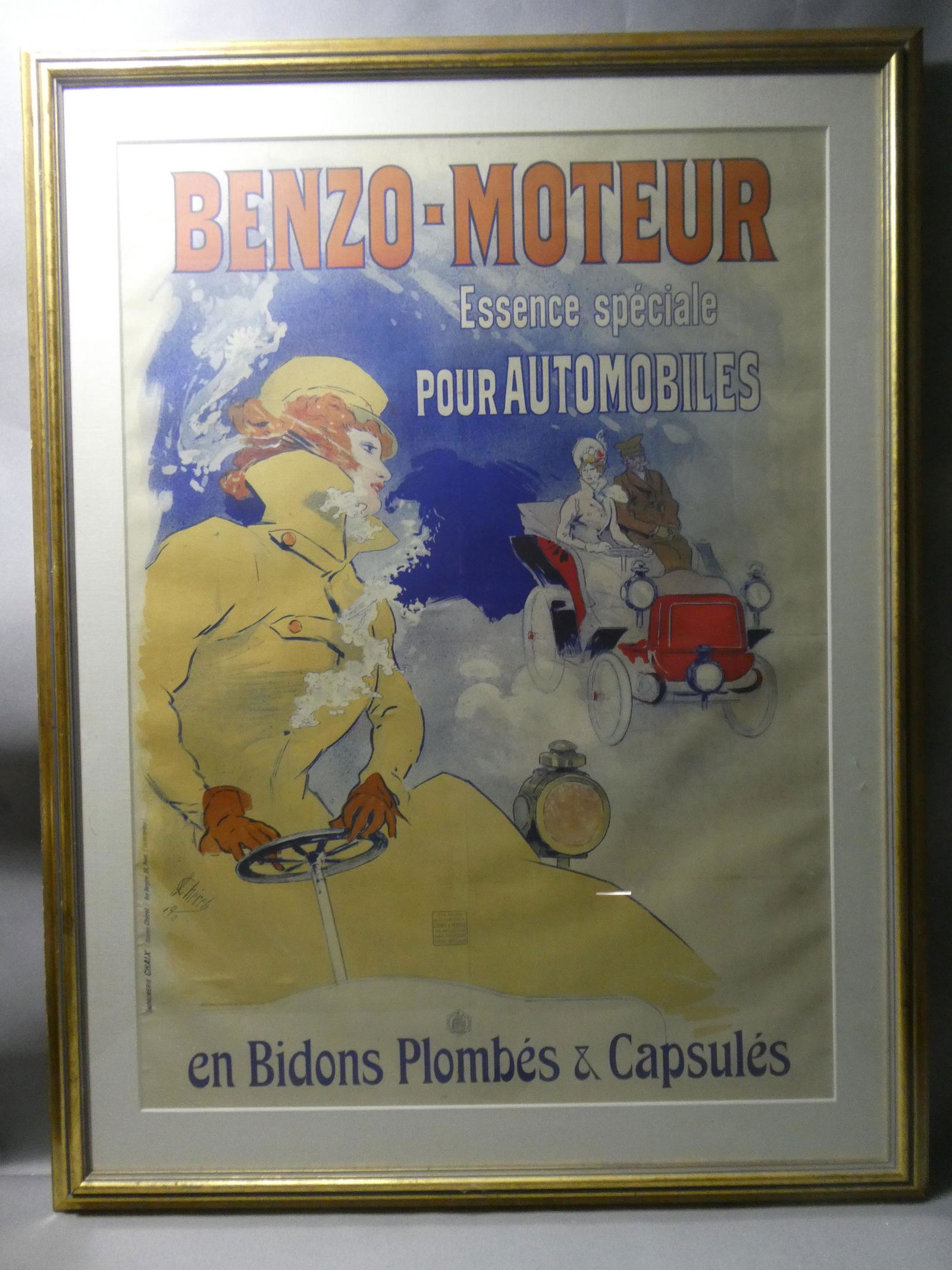 c1900 Original Jules Cheret Benzo-Moteur French Poster (1 of 16)