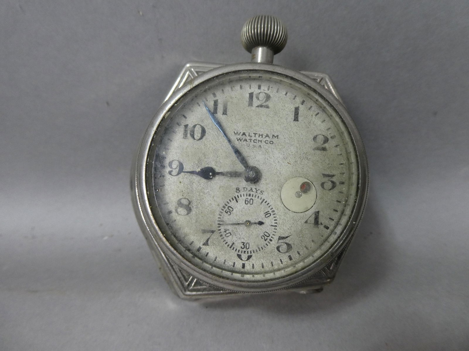 Antique Waltham 8 Day Ornate Car Clock WORKS (1 of 5)