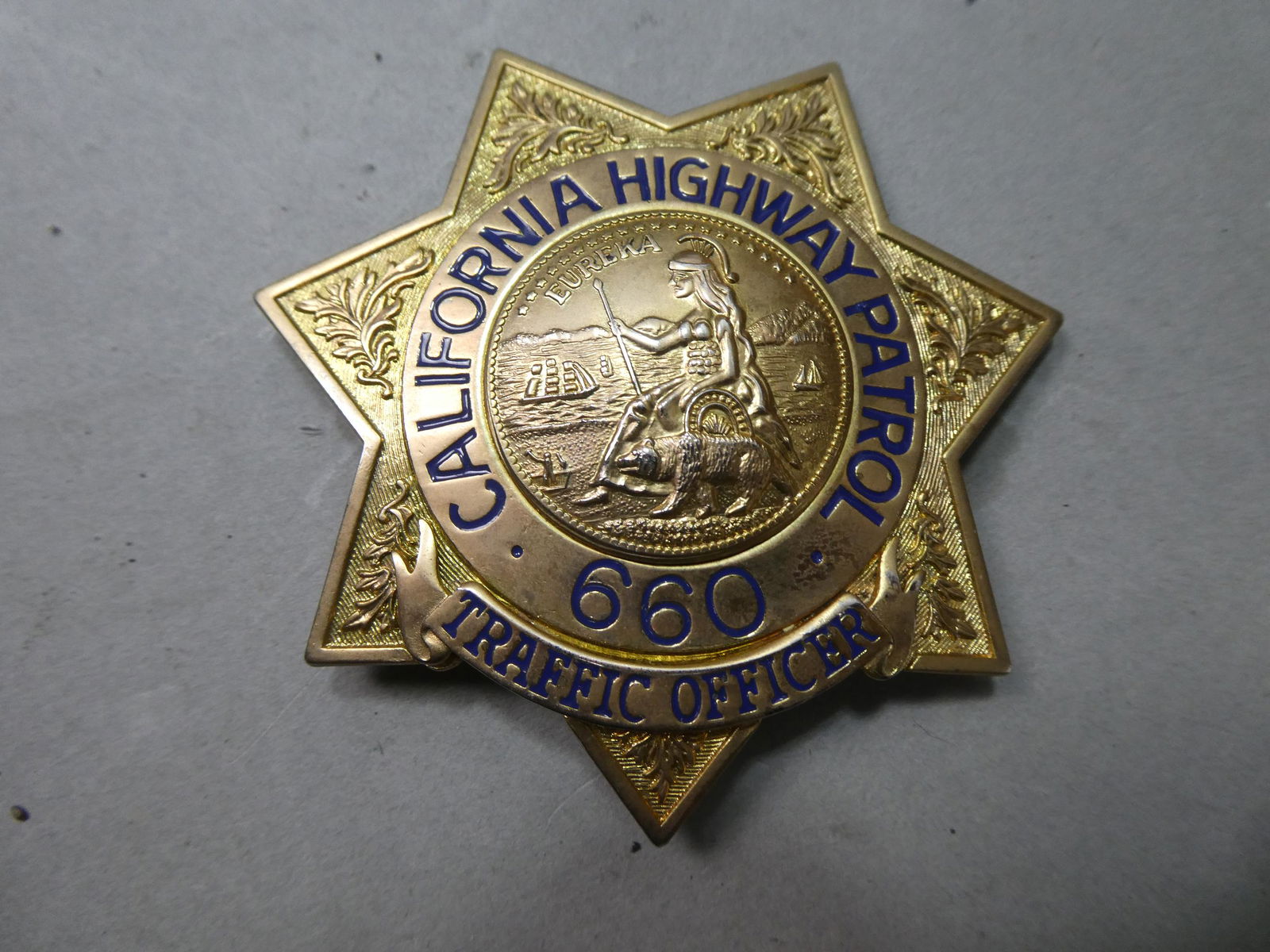 Vintage Obsolete California Highway Patrol Brass Badge (1 of 5)