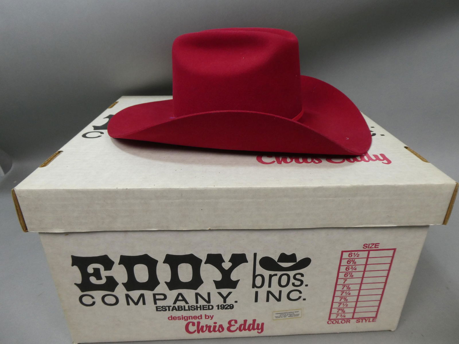 Chris Eddy Red Barrel Racer 7 1/4 Cowboy Western Hat (1 of 8)